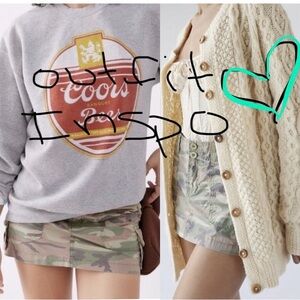 Y2k vintage Abercrombie camo low rise mini skirt